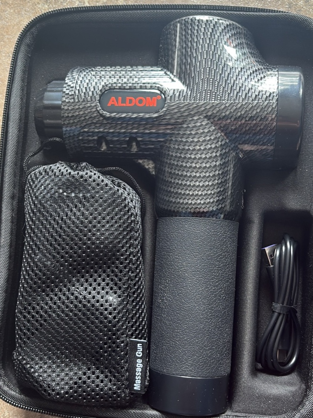 Personal massager in  Black Embossed Organizer Case